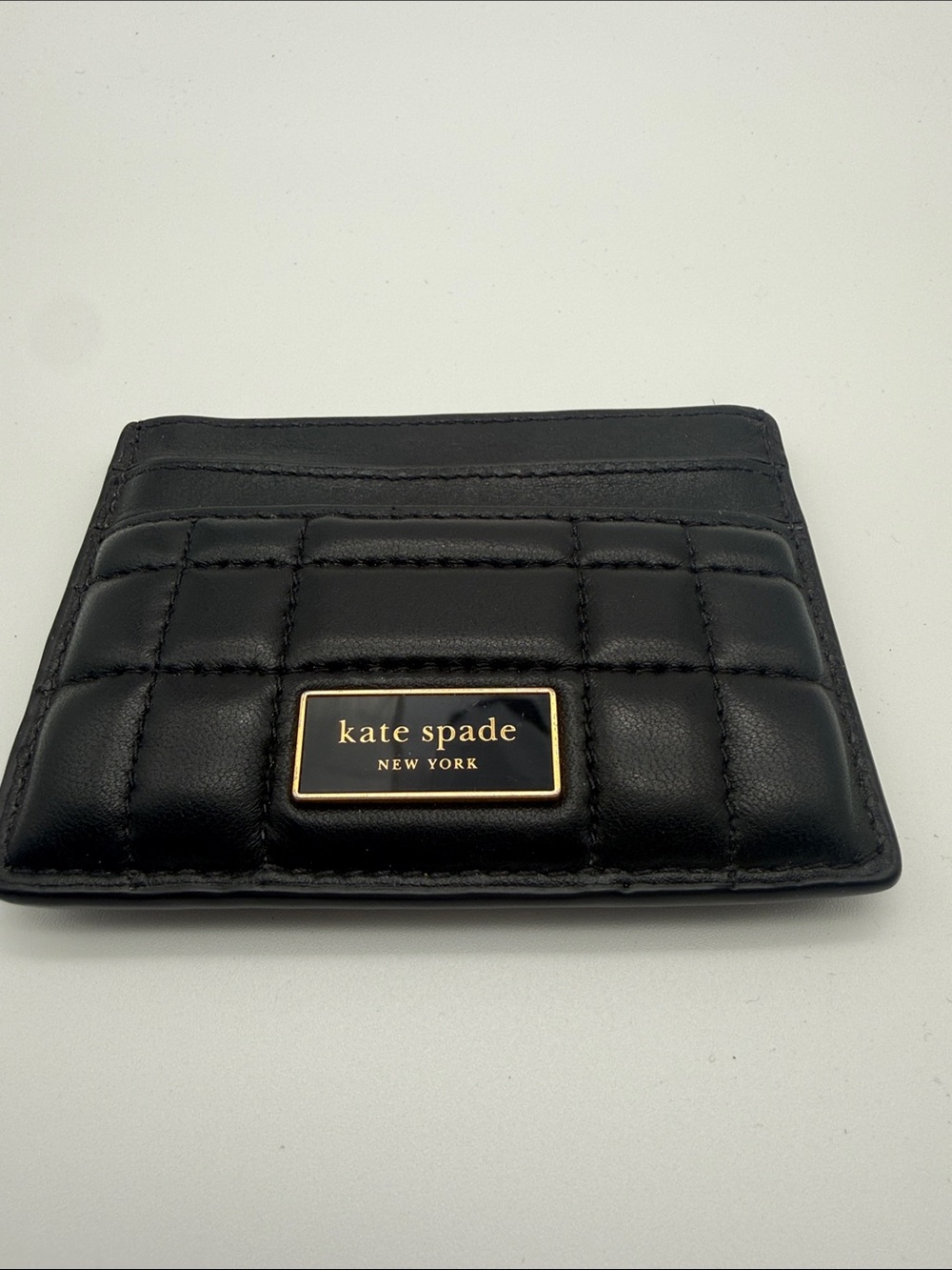 Kate Spade New York Black Quilted Card Holder Wallet
